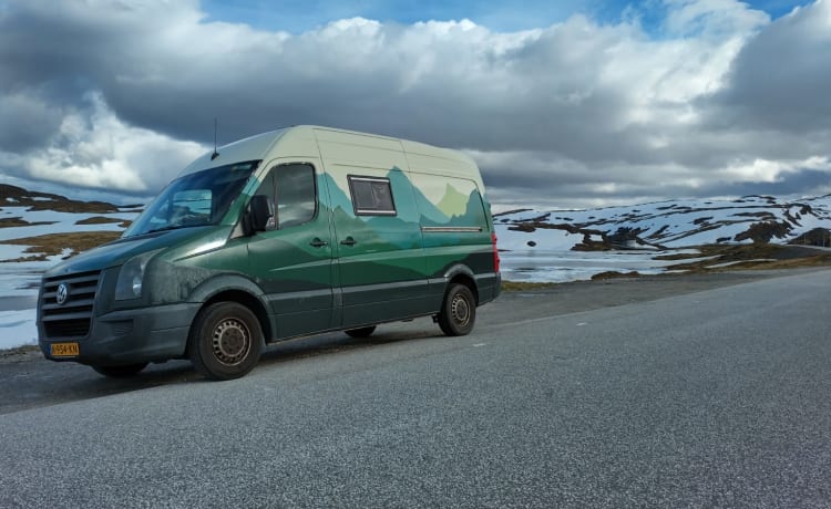 On an adventure with our spacious 2-6p camper van (converted VW Crafter)