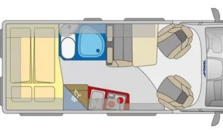 Pumba – Pössl 2 Win Plus 2021 - toit relevable - 4 couchages