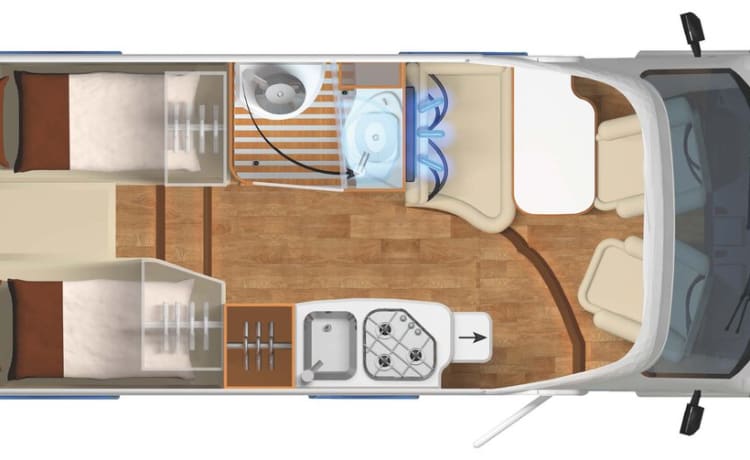 Beemster 7 – Hymer, 2 Personen Camper, Automatik mit vielen Optionen