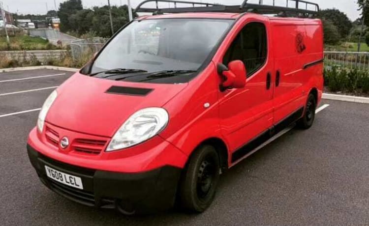 Sherry-Red  – 2 berth Nissan campervan from 2008