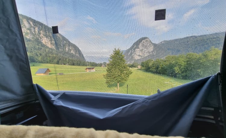 Globus – Well-equipped, cozy bus camper with a unique view