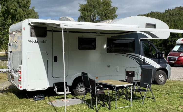 De Glucksmobil! – Camping-car familial 6 personnes Alcôve