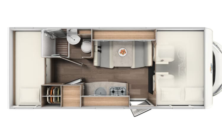 Luxurious and modern family camper for 4 (5-6) people