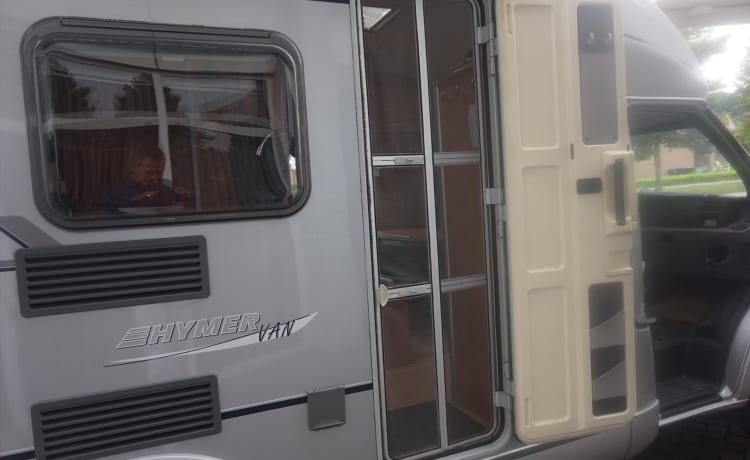 Compact two-person Hymer camper