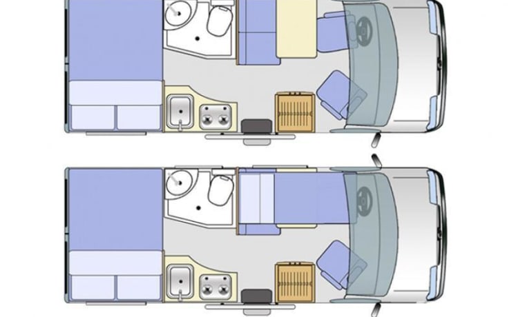 camping-car compact avec de nombreuses fonctionnalités