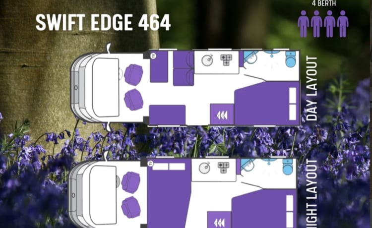 Swift Edge 464 – Fiat semi-intégré 4 places à partir de 2021