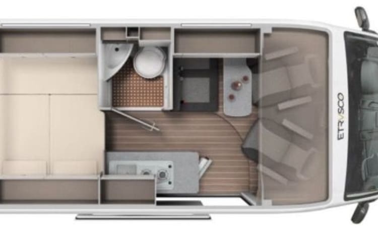 Etrusco – ETRUSCO 540DB 140CV - COMPACT VAN 4 BERTH WITH FOLDING ROOF