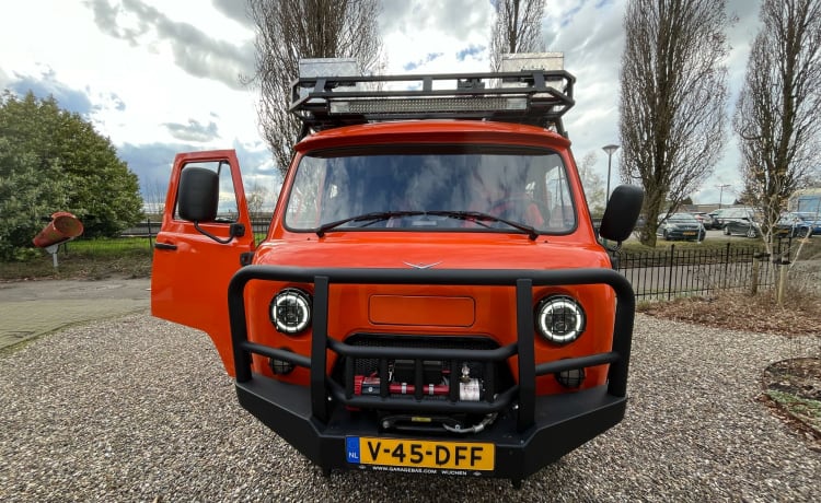 Willempie  – Expédition Bukhanka en 4x4 robuste et saisissante 