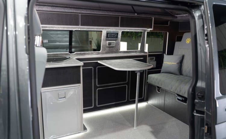 Grey VW – 4 berth Volkswagen campervan from 2023