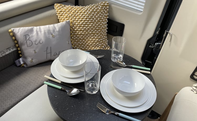 Our home away from home  – 4 berth Swift bus from 2018