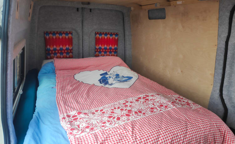 Op avontuur met onze ruime 2-6p camperbus (omgebouwde VW Crafter)