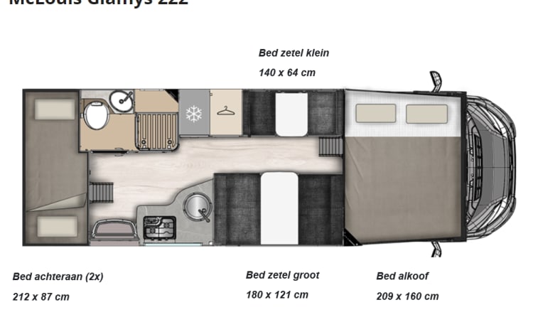 Elbot – Mclouis Alkoof 5/6 personen te huur - Perfect voor gezinnen