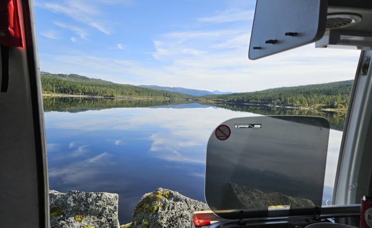 On an adventure with a reliable bus camper.