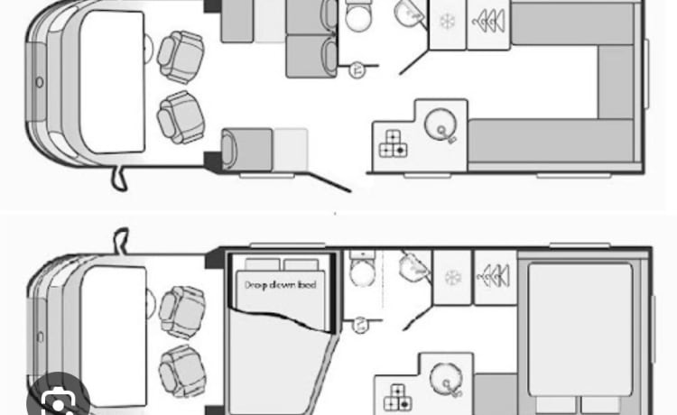 Jemima – Swift Escape 674 Wohnmobil mit 6 Schlafplätzen, Baujahr 2021