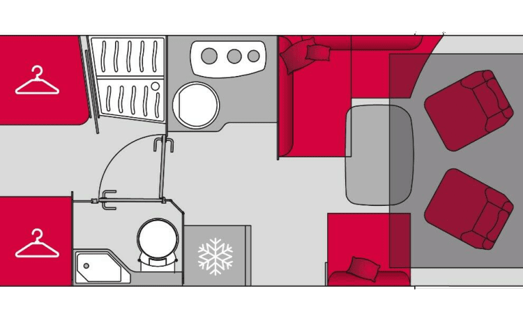 Schiff – Fully equipped luxury vehicle for up to 4 people, permitted total weight 4.4t