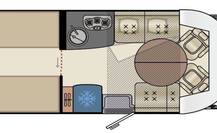 Fleurette Magisten 73LJF with bathroom in the back