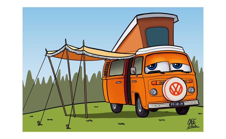 James – Klassischer Volkswagen T2b Camper von 1975