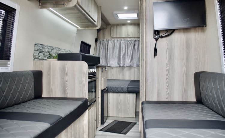 Rambling Rose – Brandneuer Umbau 2/3 Schlafplätze 2.1 LTR Mercedes-Benz 6,9 m Camper von 2015