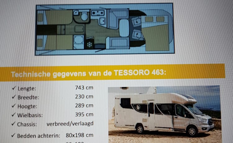 4pers. Benimar Tessoro 463 semi-integrated uit 2021