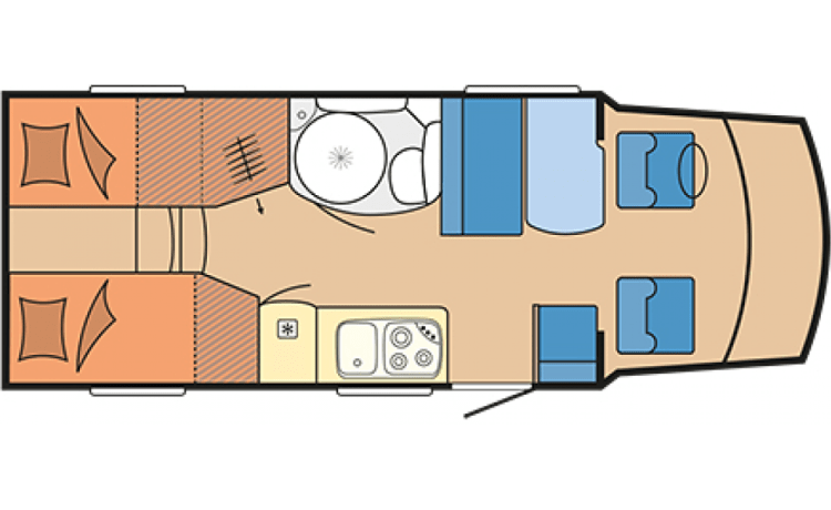 Camper semi-integrato completo 3p