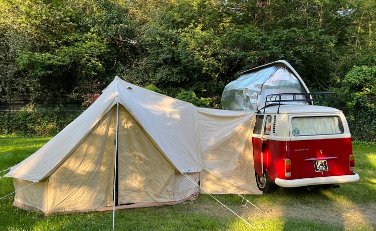 Ruby Tuesday  – 4 berth Volkswagen campervan  plus 4 berth Bell Tent 