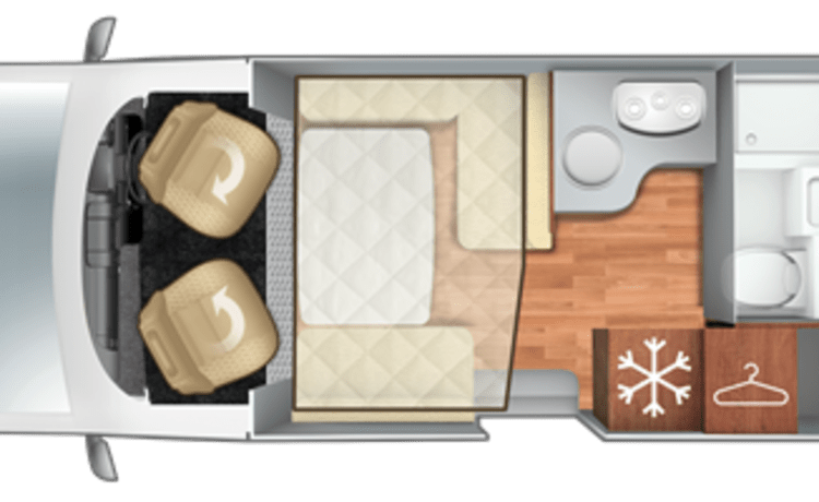 Mylo – Lussuoso Roller Team T-Line 590 automatico con 2-4 posti letto - Completamente assicurato