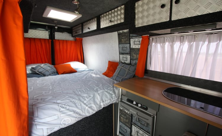 Fully restyled Mercedes Sprinter with XXL luxury fixed bed (double)