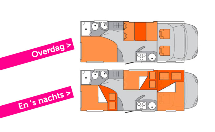 Een betrouwbare en gezellige 4-5-6 persoonscamper voor de leukste vakantie