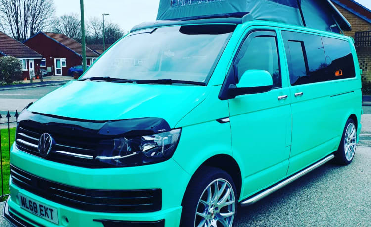 Scooby LWB – HUNDEFREUNDLICHER VW CAMPERVAN MIT ALLEN EXTRAS FÜR EINEN TOLLEN URLAUB