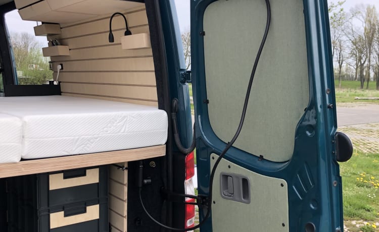 New cool off-grid Mercedes Sprinter bus camper with length beds