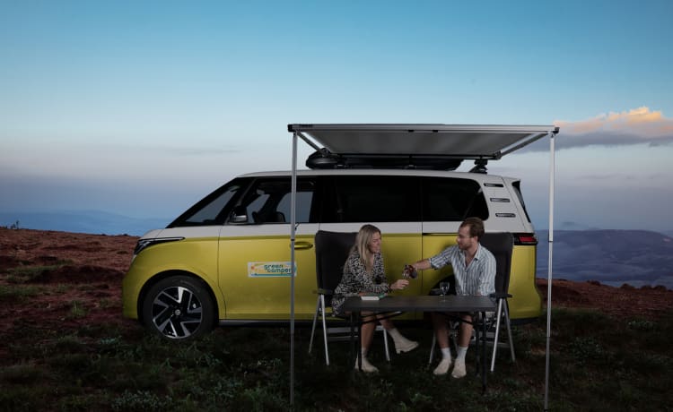 E-Camper – 4p VW ID.Buzz (Lime/Blanc, 2023) Électrique