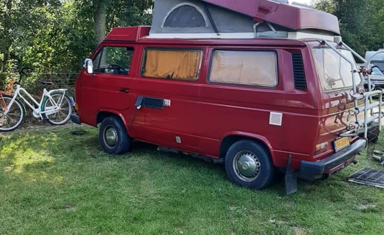 Red GrandDad! – Grand-père rouge - Retro 4p Volkswagen Bus Camper de 1991