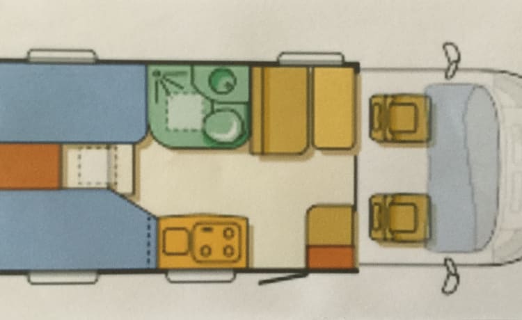 ADRIA mit 2 EINZELBETTEN und GROSSER GARAGE (660 cm)