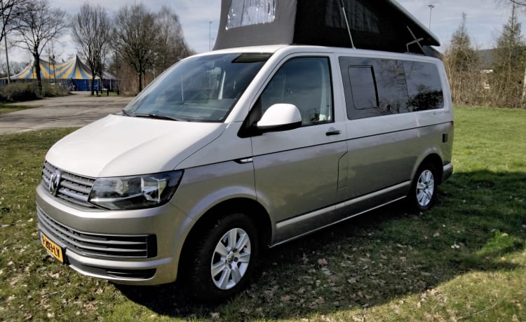 Onze trots – 2p VW Transporter T6 Bus Camper 2016 mit brandneuer Camper-Ausstattung  