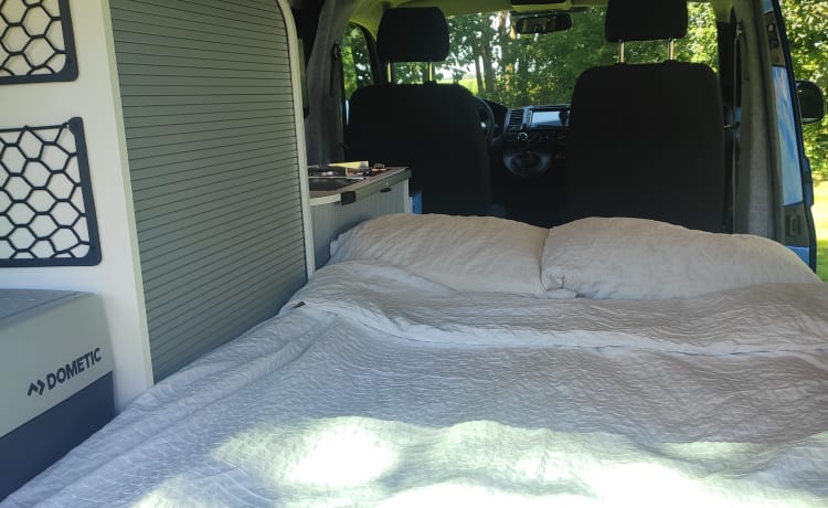 Tough Volkswagen T5 bus camper for 2-4 people