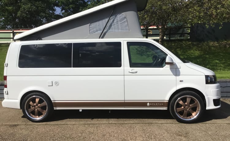 4 berth Volkswagen Transporter Campervan With Pop Top 2013