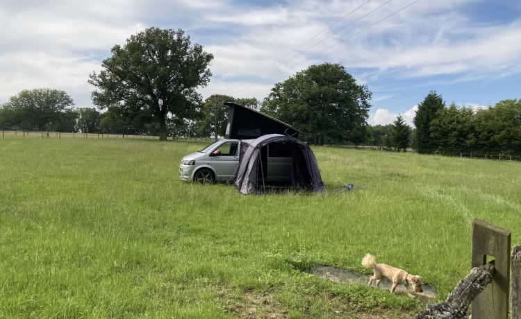 Van de maison  – VW T5 6 zitplaatsen 4 slaapplaatsen plus 2 in luifel