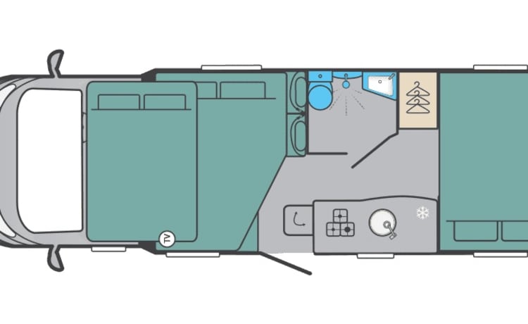 Sarah – LOCATION DE CAMPING-CAR DE LUXE MODERNE ENTIÈREMENT ÉQUIPÉ - Swift Edge 486