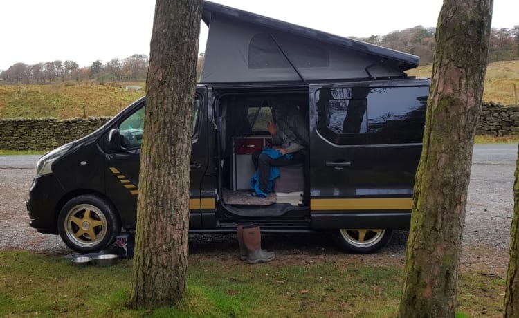 Bert – Op maat gemaakte off-grid Renault-camper met 4 slaapplaatsen uit 2016