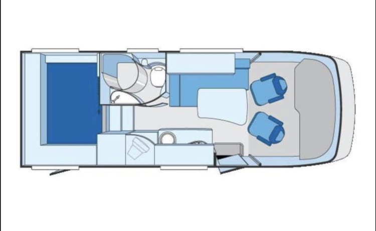 Fransie – Comfortable, cozy and bright 4p family camper. Knaus Sunliner