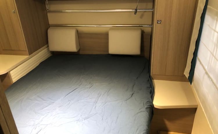 Spacious, well-equipped Chausson Titanium 728 EB motorhome for rent