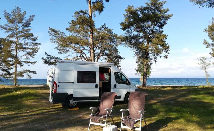 COMPACT MOTORHOME WITH ELECTRIC BIKE LIFT