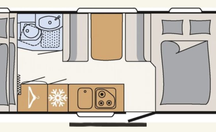 Wonderful and practical Dethleffs camper for 2 to 5 people.