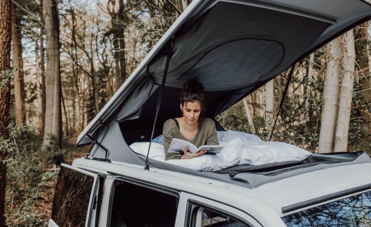 Ocean – Volkswagen camper, 4 persoons van alle gemakken voorzien