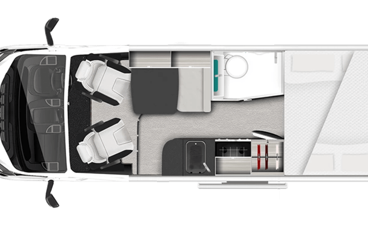 Boris – Camper moderno di lusso con 4 posti letto Roller Team 2023