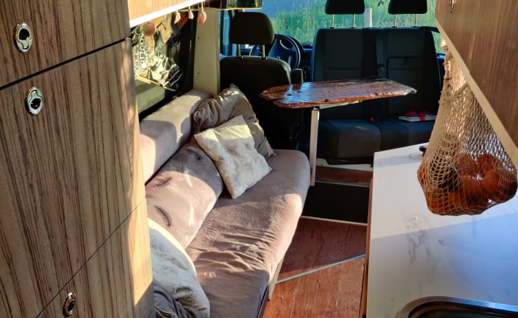 July – Camping-car de bus hors réseau unique - Luxueux, spacieux et entièrement autonome !