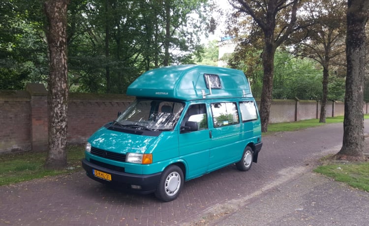 Summer -VW T4 California with fixed sleeping roof