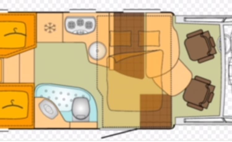 Burstner ixeo time 726 with roof air conditioning.