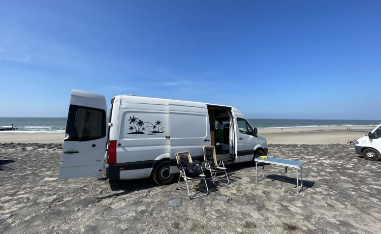 The Jacobus Van – Leuk 2p Volkswagen bus L3 met vast bed en grote bagageruimte 