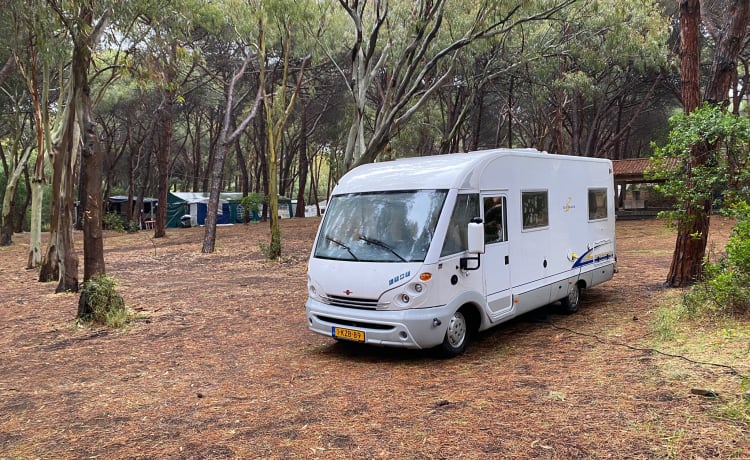 Onze ruime en lichte 4 p Bürstner integraal camper